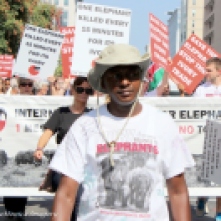 International March for Elephants, Washington, D.C. Jim Justus Nyamu leads hundreds of supporters to the White House with one message, "Ivory Belongs to Elephants". Photo Credit: Christina LaMonica Imagery
